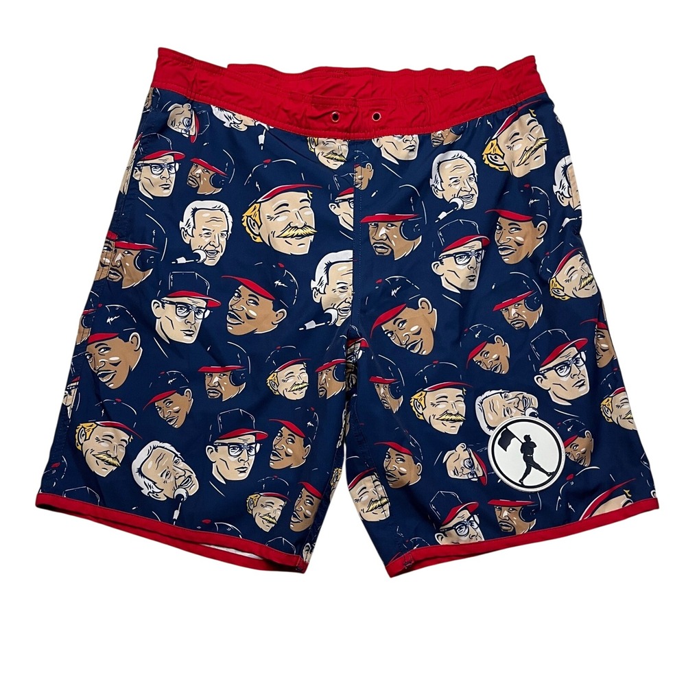 Baseballism Swim Trunks Mens XL Blue Legends Graphic Board Shorts‎ 4-Way Stretch